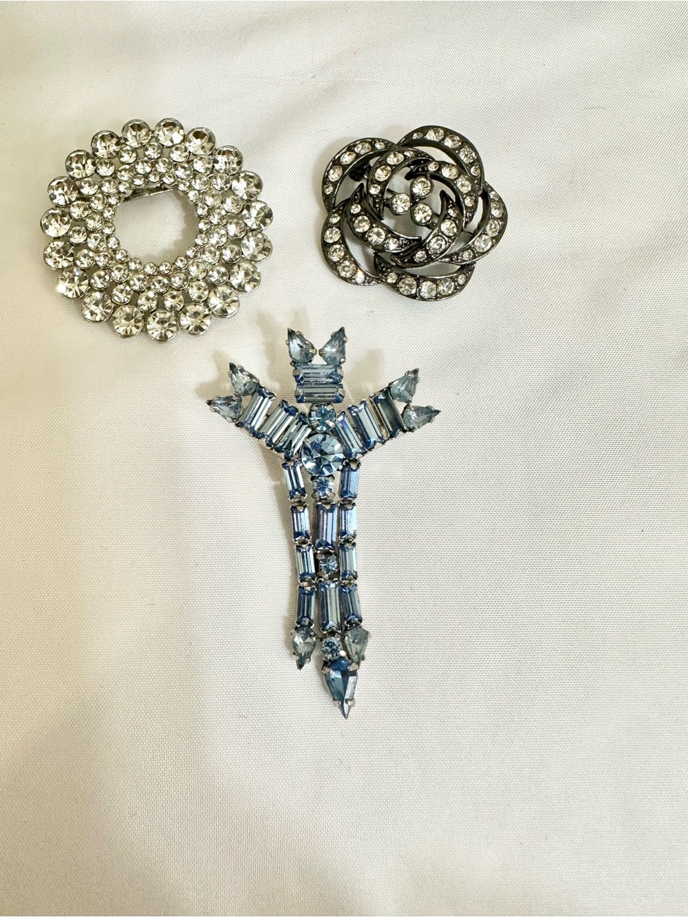 Vintage Crystal Rhinestones Brooch Lot